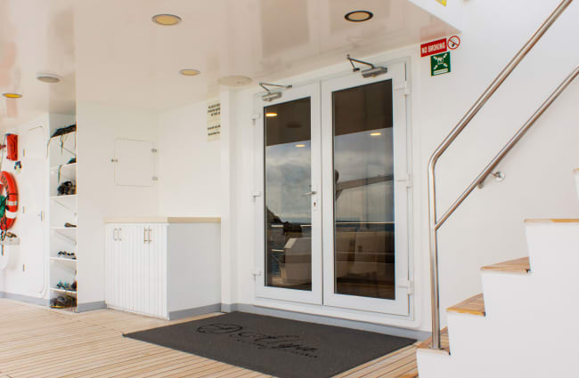 The door by the Muster Station on the deck