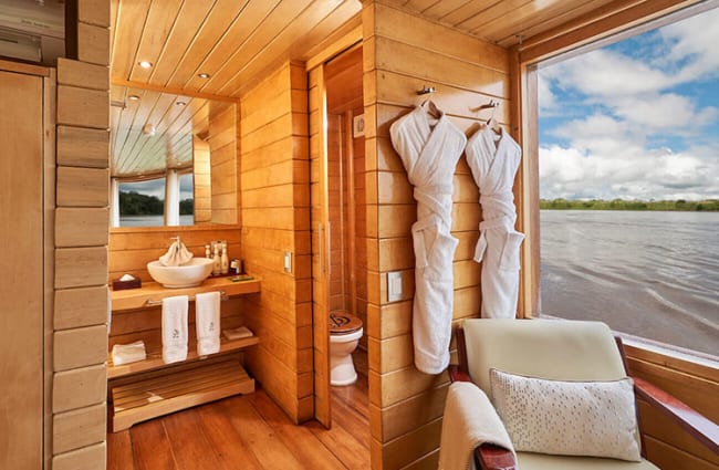 Lavatory with a river view