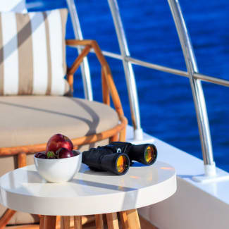 Binokulars on the table