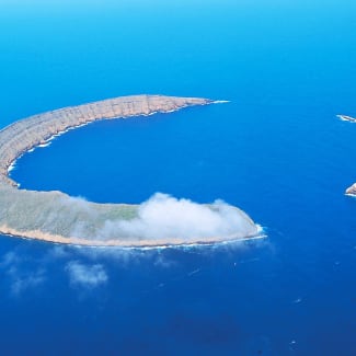 An atoll seen from above