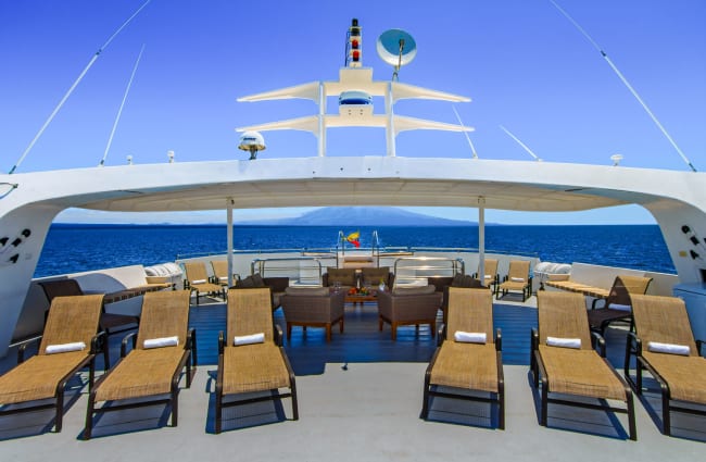 Sun beds on the deck