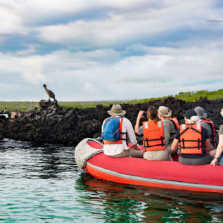 Group on a zodiac in Galapagos