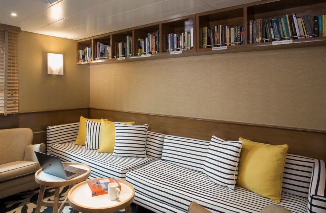 Couch in the Library onboard Isabella cruise