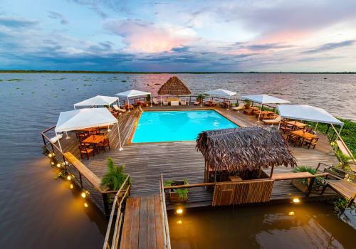 Swimming,Pool,Floating,In,The,Amazon,River,In,Iquitos,,Peru